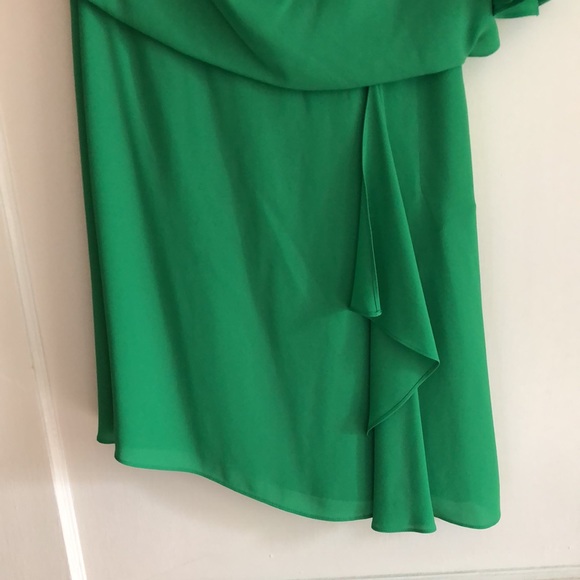 BCBG MAXAZRIA One Shoulder Green Dress Size 06 - Picture 3 of 14